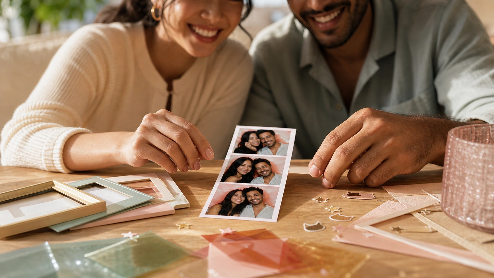 A polished custom photo strip being designed